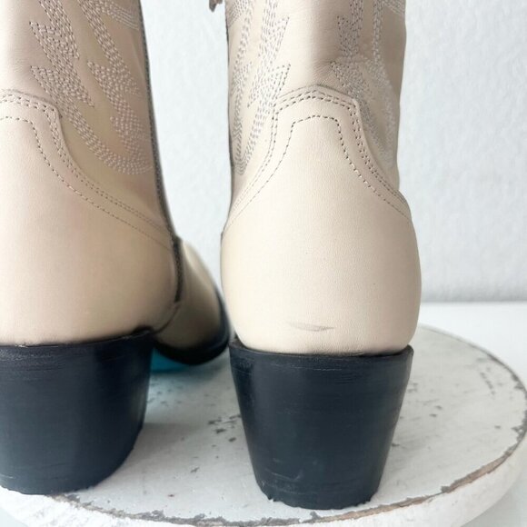 Lane SMOKESHOW Womens Cowboy Boots 9 Pale Ivory Leather Western Cowgirl Tall - Picture 4 of 12